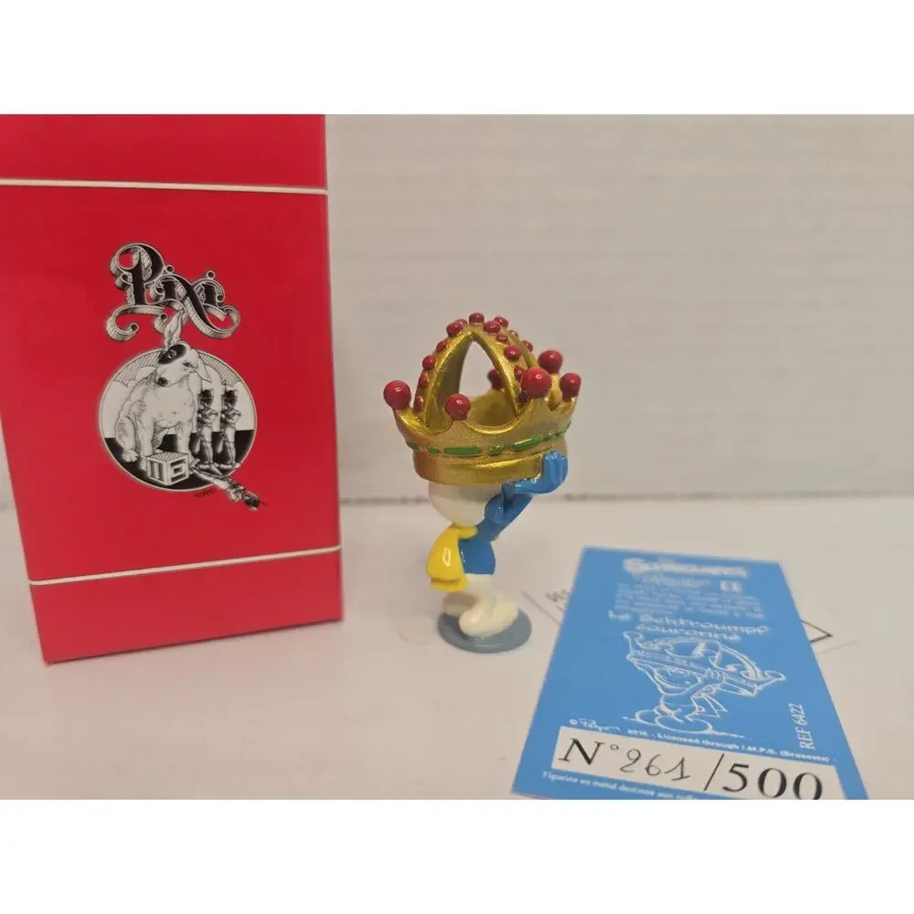 Pixi Mini, Smurf with King Crown in Box with numbered COA from France